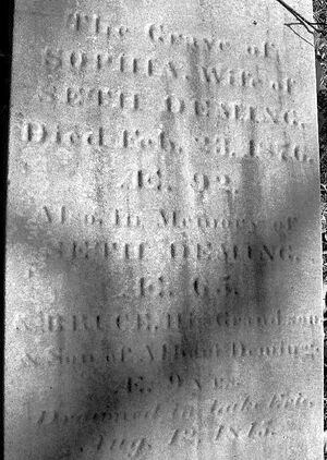Cenotaph for Master Seth Deming, also known as Bruce