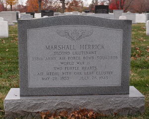 Gravestone of 2Lt. Marshall Herrick