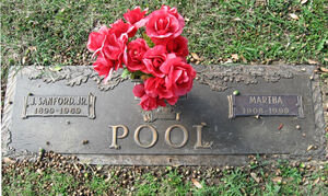 J Sanford Pool, Jr  , Bronze Grave Marker