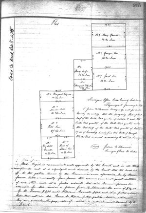 Division of David See's Cass Co, IN land to his children