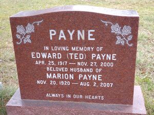 Gravestone of Edward Payne and family