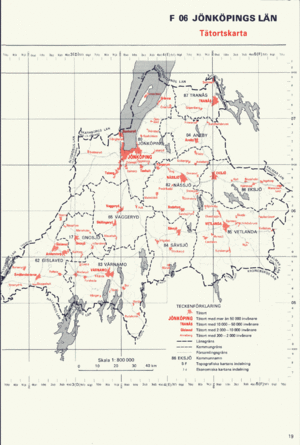 Atlas över rikets indelning 1992 Jönköpings län - Tätortskarta