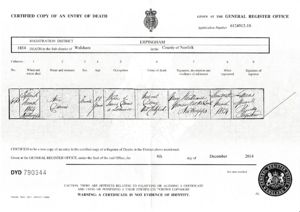 Death Certificate - Ann Dennis