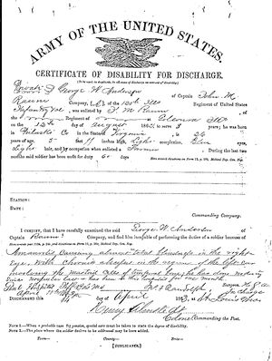 Civil War Disability Discharge 