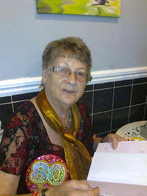 Auntie Margaret on her 80th Birthday.