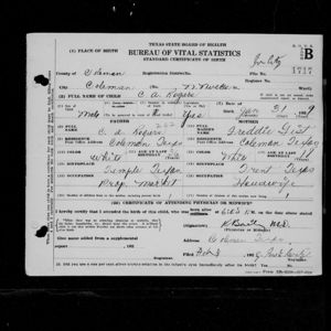 Texas Birth Certificates, 1903-1935