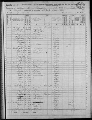 Mary Walker family 1870 census