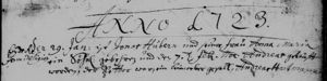 Church record 1723 Ellerstadt, Bad Durkheim, Germany