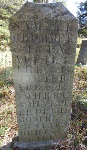 Gravestone for Rev. Samuel Plummer