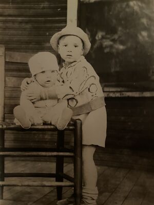 Bill Sharpe as a baby with older brother Leroy