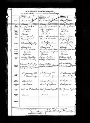 1886: Matilda Maude Tooke Marriage Record