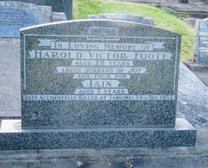 Headstone for Harold & Iain Foote at Papakura