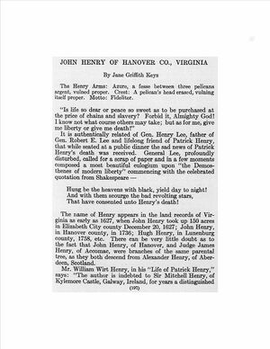 The Henry Genealogy - Page 1 - John Henry