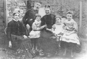 Catherine with her parents and children