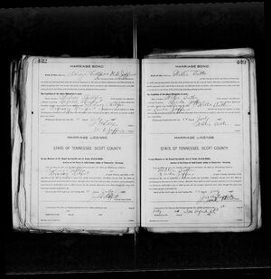 Marriage Record for Sidney Phillips and Defaris Newport