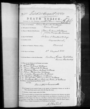 Death Notice of Petrus Gerhardus Wilemse