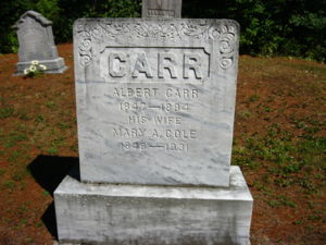 Albert and Mary Carr gravestone
