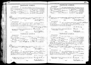 Cora Chambers and Arthur Dixon Marriage License---Upper right of image.