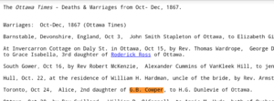 Marriage of Alice Ann Cowper and Horace Gerald Dunlevie