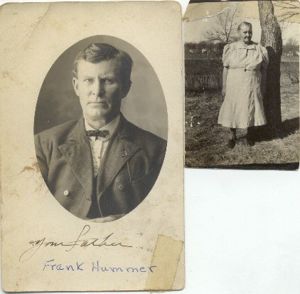 Frank Hummer as a young man and Sarah Francis (Fields) Hummer