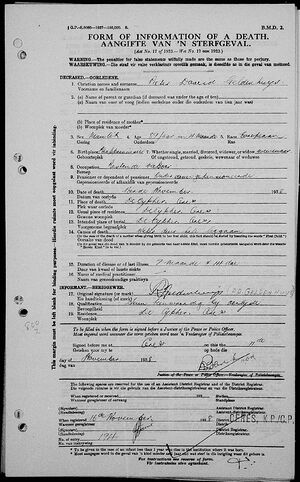 Info of a Death - Pieter David Geldenhuys