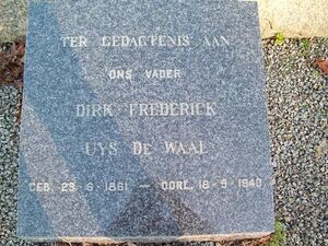 Gravestone: Dirk de Waal