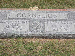 Headstone for Dewey Excell Cornelius