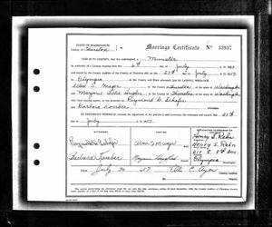 Washington Marriage Certificate