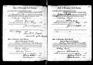 Marriage Record for Charlie Phillips and Martha Owens