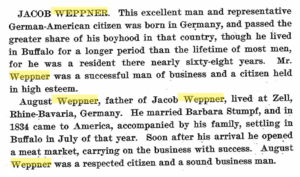 Biography of Jacob Weppner. Pg. 205. MEMORIAL & FAMILY HISTORY