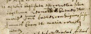 Baptism record of Cornelia Buenen (1701-04-21)