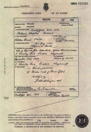 Kathleen Anorah Delaney death certificate