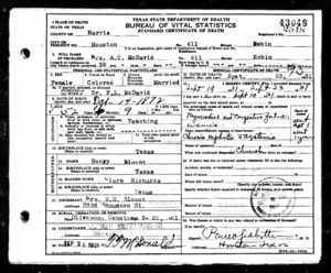 Amanda McDavid - Death Certificate