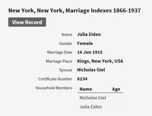 Julia Eiden and Nicholas Giel Marriage