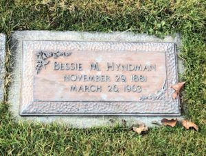 Headstone for Bessie Hyndman