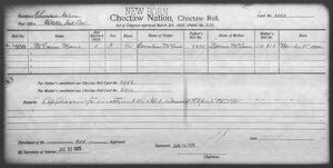Choctaw Roll card New Born 1062