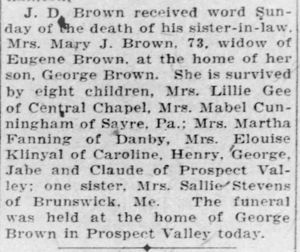 Mary J. Brown Death