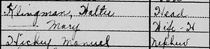 Walter Clingman household, 1930 US census