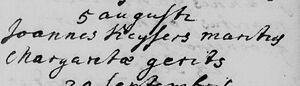 Death registration Joannes Keijsers, in Horst 05 Aug 1754