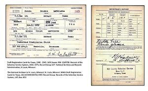 WW2 Draft Registration Card and Registrar Card