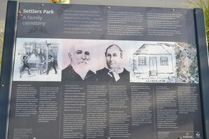 Settlers' Park information board 1