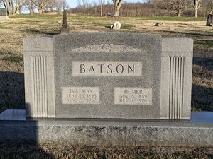 Homer and Iva May Batson Headstone