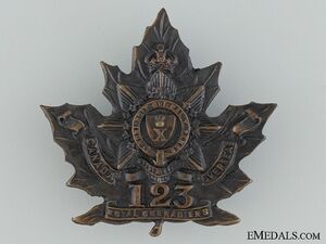 123rd Battalion Cap Badge