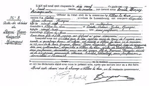 Death certificate of René Jungers