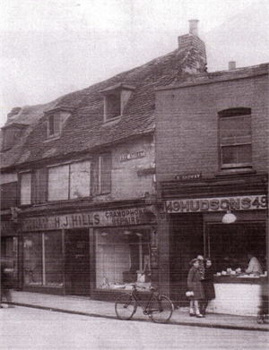Harry Hills' shop in Axe Street, he repaired wirelesses & gramophones later sold cycles