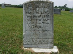 Mary Ballance gravestone