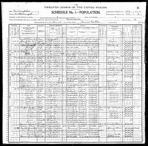 1900 United States Federal Census for Francois Xavier Ludger Rinfret Family.jpg