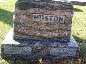 Tombstone of Earl and Ida Hausser Huston