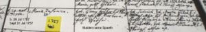 Parish Record for the Birth/Baptism of Maria Susanna Huber