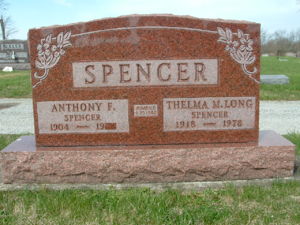 Thelma Mae Long and Anthony F. Spencer Headstone